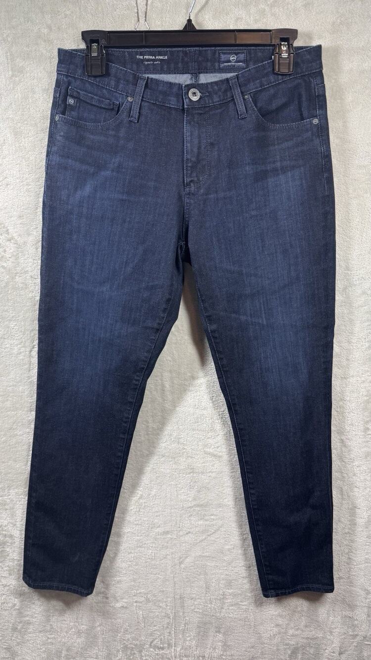 AG Adriano Goldschmied The Prima Cigarette Ankle Jean Womens 28R Blue Denim